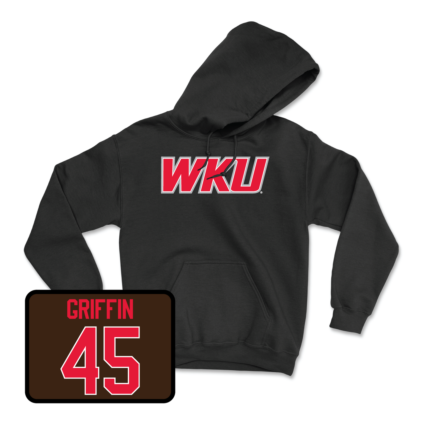 Black Football WKU Hoodie 6 Youth Large / Nathan Griffin | #45