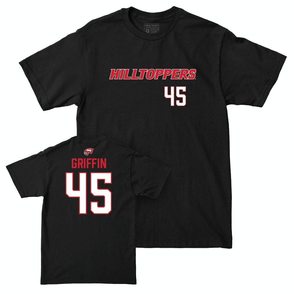 WKU Football Black Hilltoppers Tee - Nathan Griffin | #45 Small