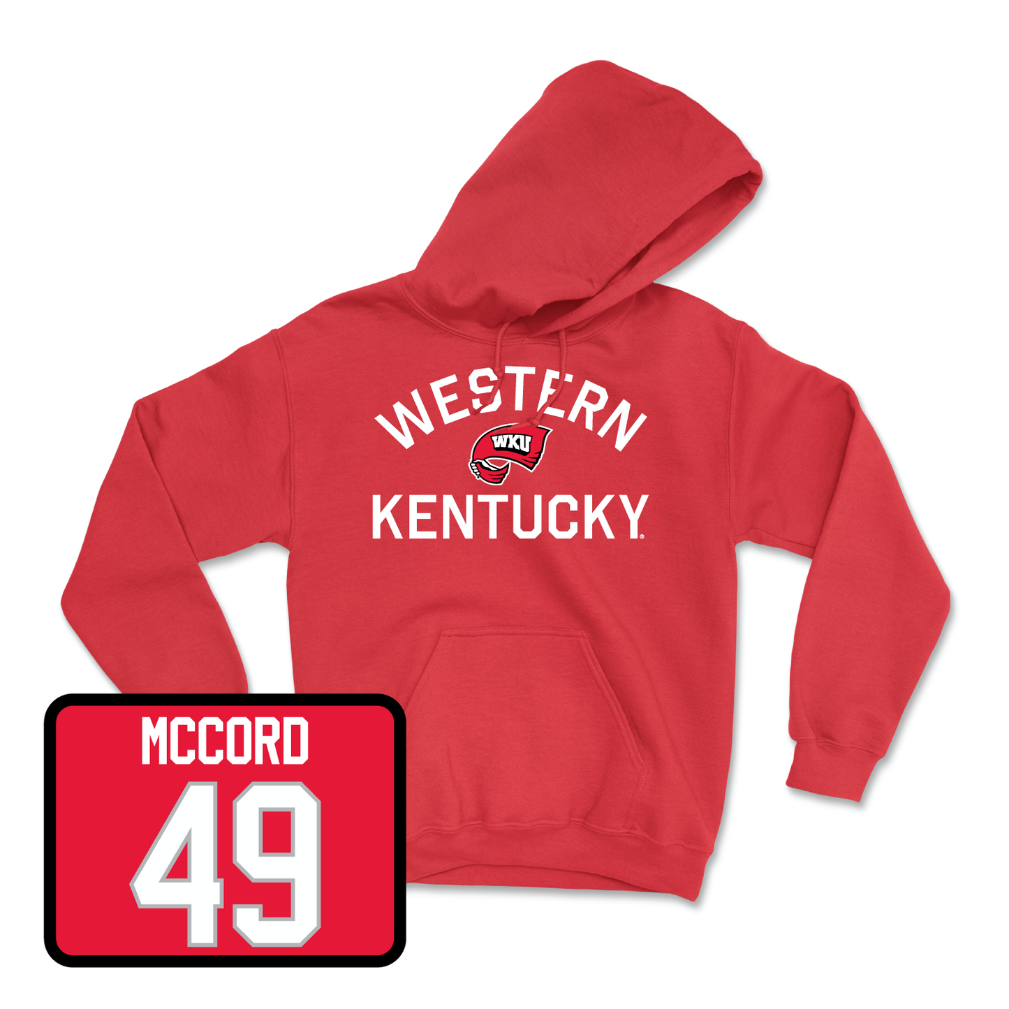 Red Football Towel Hoodie 6 Youth Small / Nolan Mccord | #49