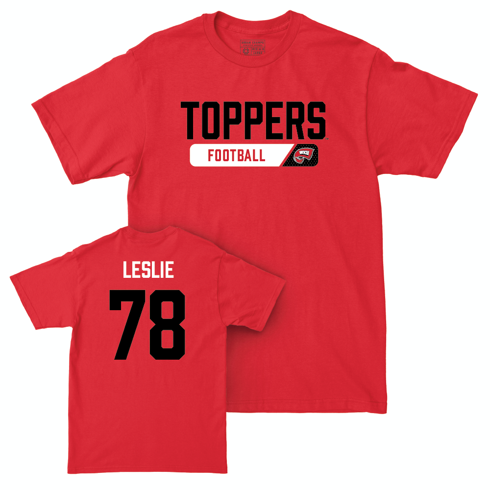 WKU Football Red Staple Tee - Quantavious Leslie | #78 Small