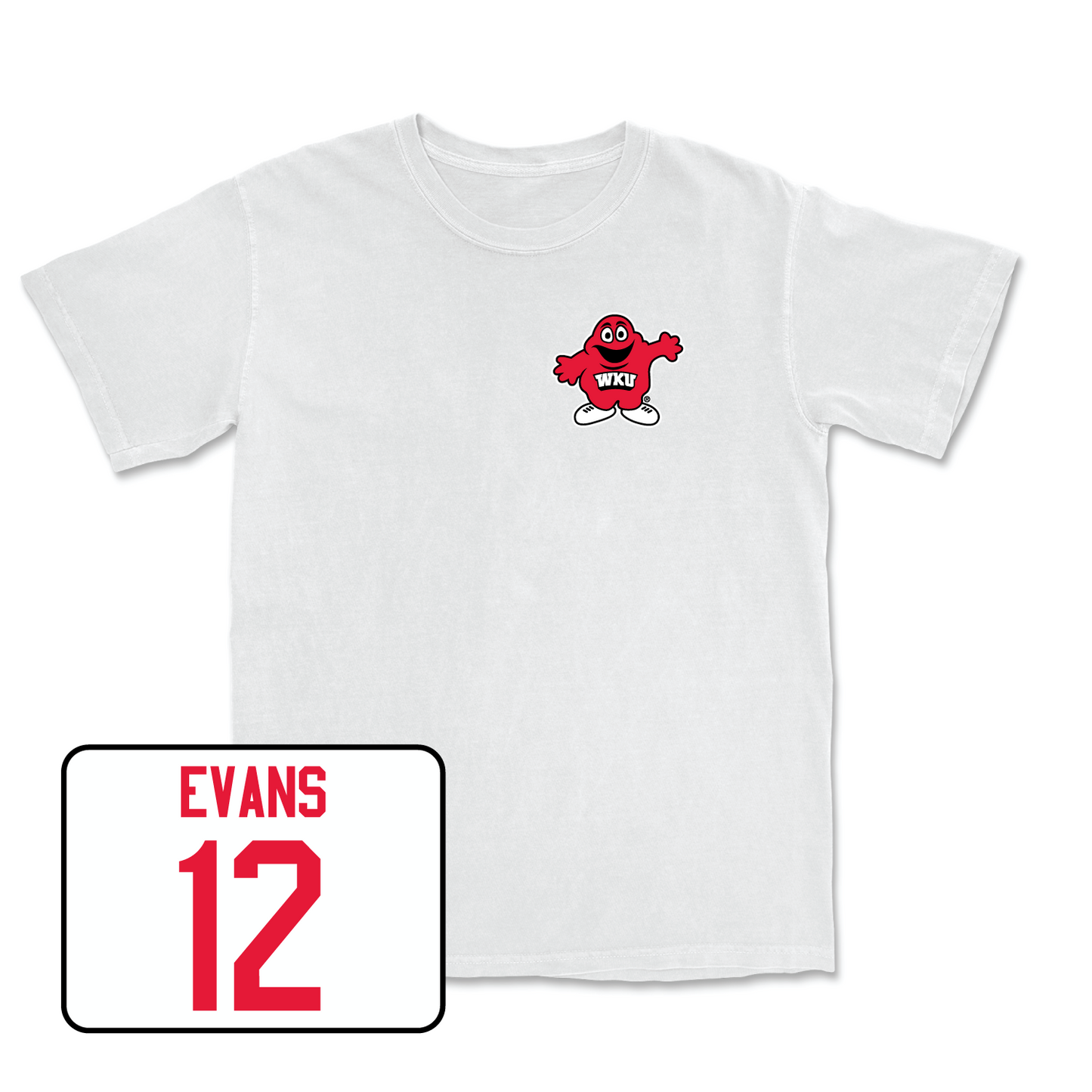 White Football Big Red Comfort Colors Tee 6 X-Large / R.J. Evans | #12