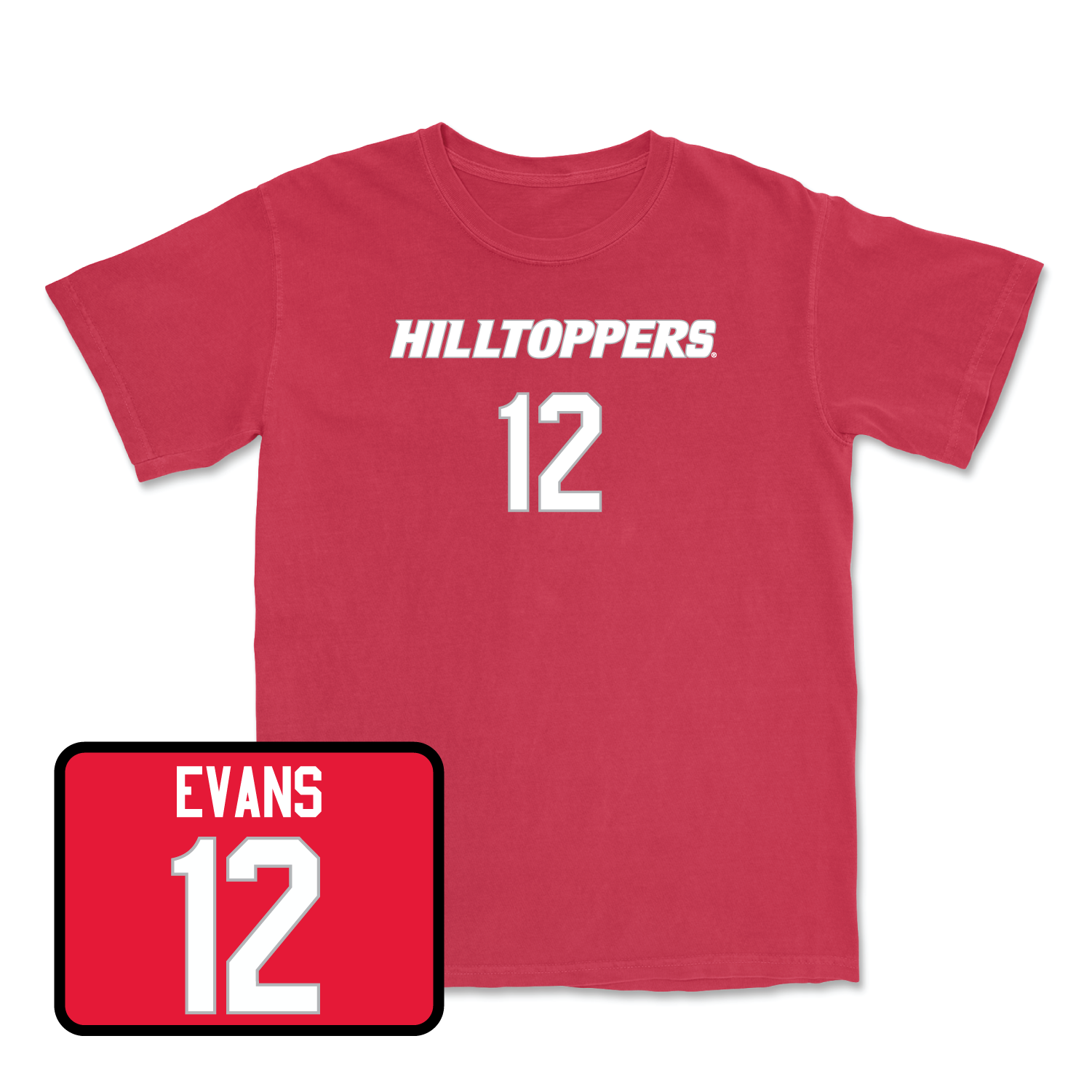 Red Football Hilltoppers Player Tee 6 Medium / R.J. Evans | #12
