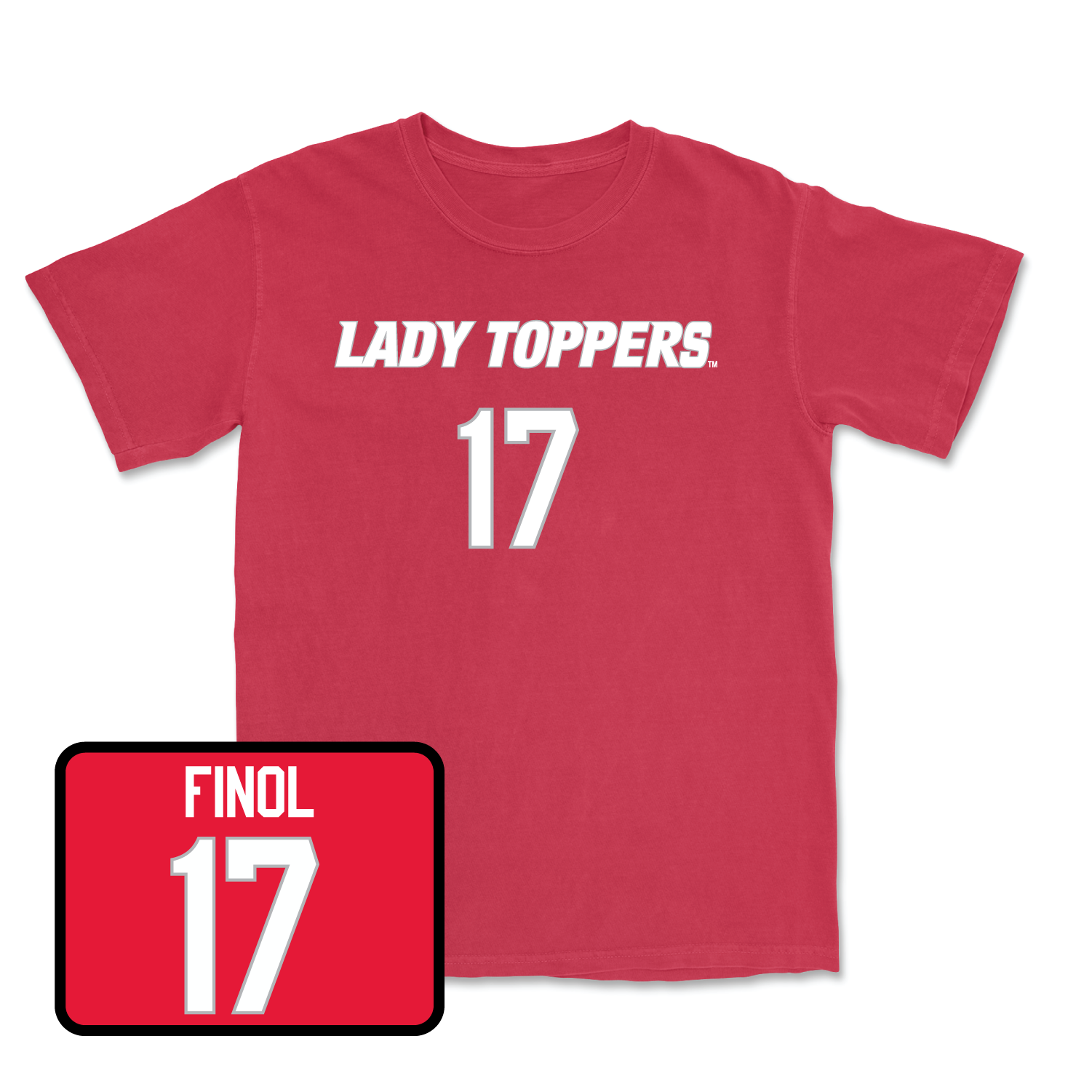 Red Women's Soccer Lady Toppers Player Tee 3 Small / Rylee Finol | #17