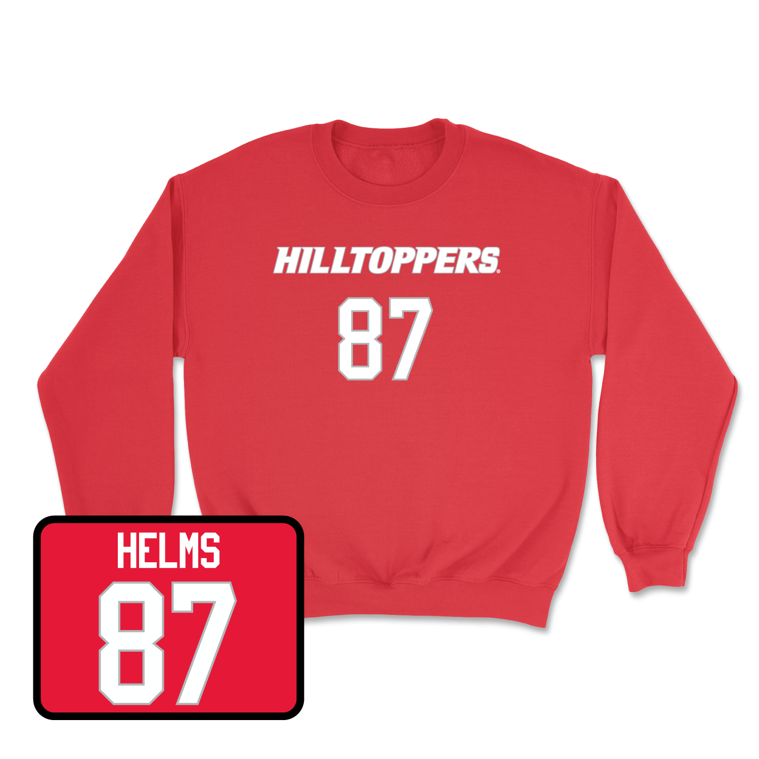 Red Football Hilltoppers Player Crew 6 Small / River Helms | #87