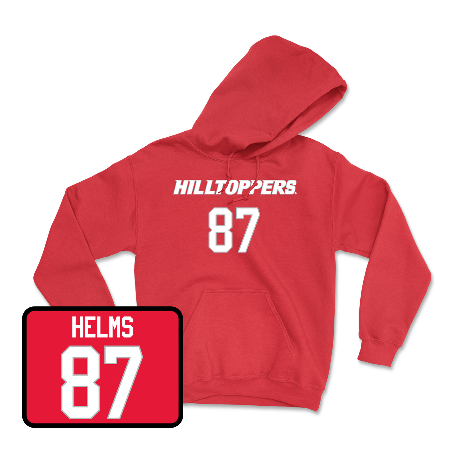 Red Football Hilltoppers Player Hoodie 6 3X-Large / River Helms | #87