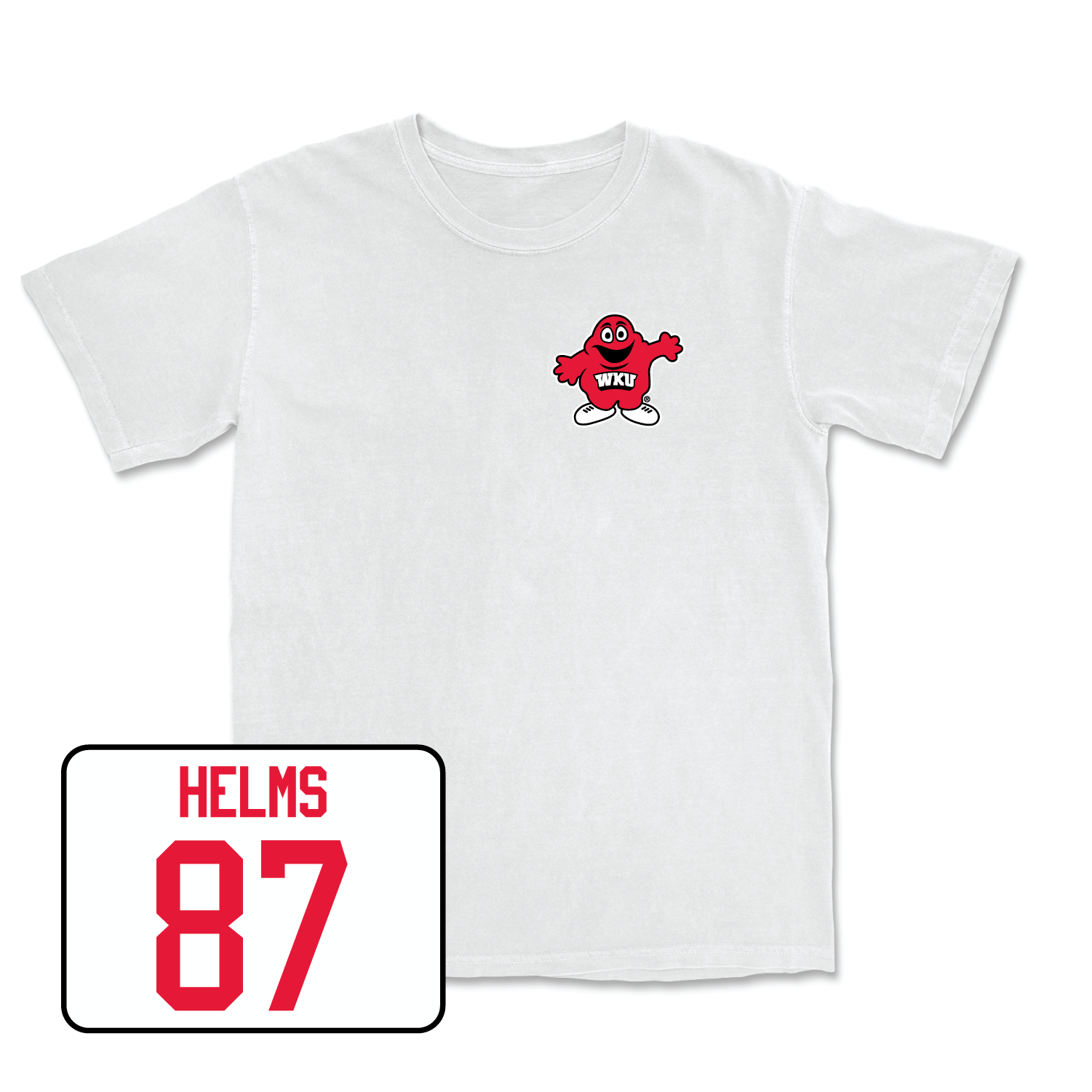 White Football Big Red Comfort Colors Tee 6 2X-Large / River Helms | #87