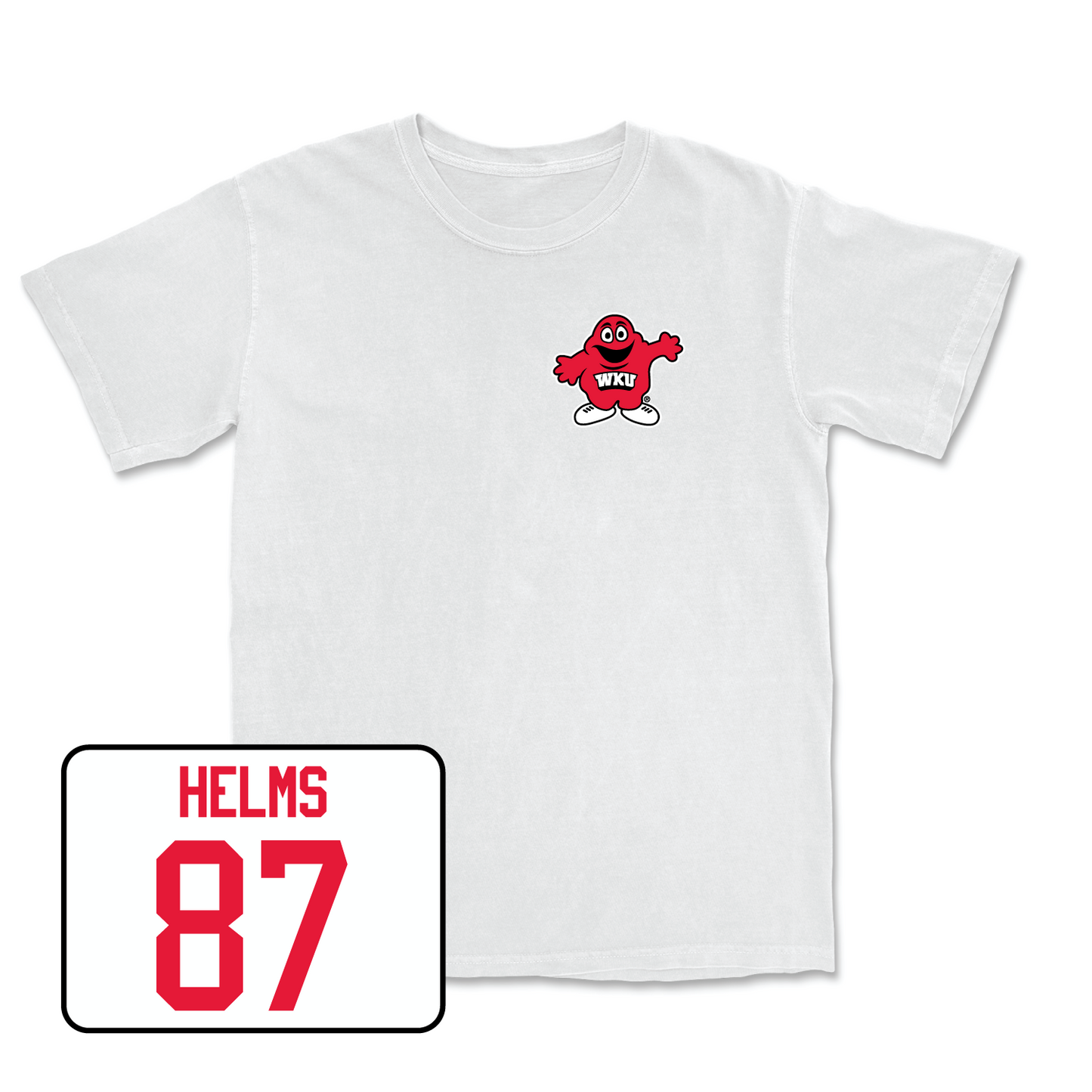 White Football Big Red Comfort Colors Tee 6 Youth Small / River Helms | #87