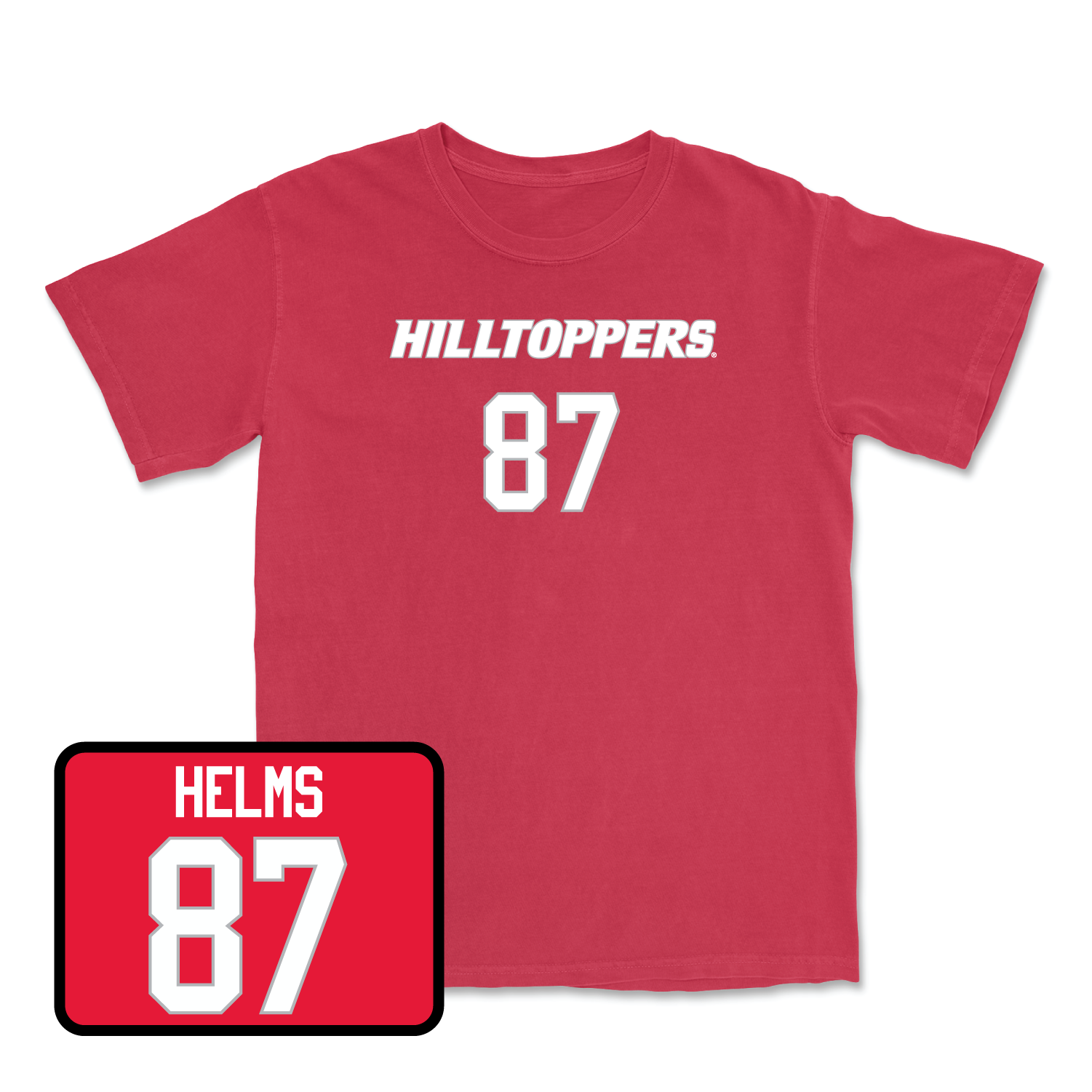 Red Football Hilltoppers Player Tee 6 Small / River Helms | #87
