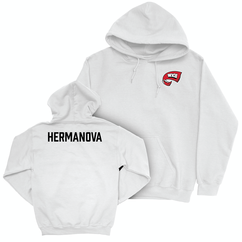 WKU Women's Tennis White Logo Hoodie - Rachel Hermanova Small