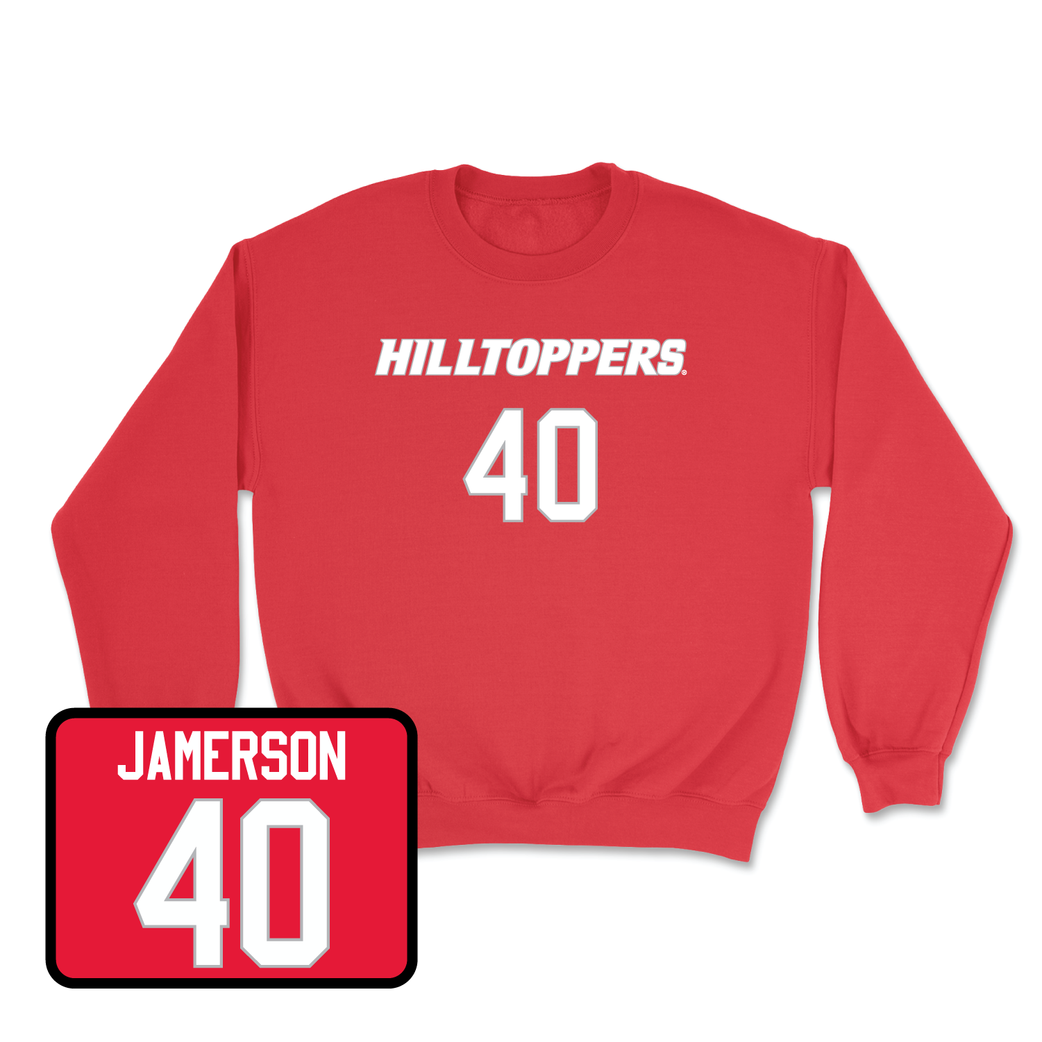 Red Football Hilltoppers Player Crew 6 Medium / Reid Jamerson | #40