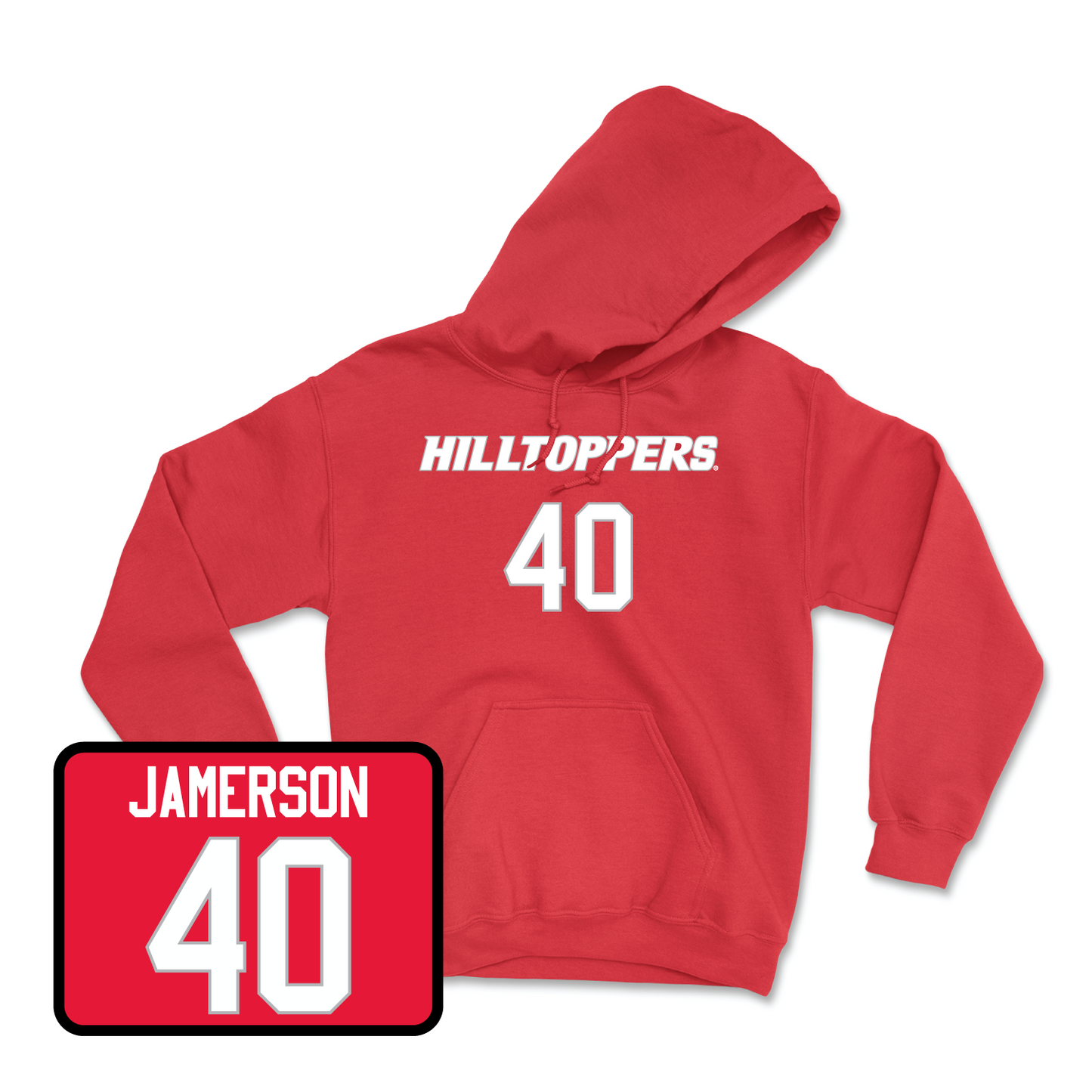 Red Football Hilltoppers Player Hoodie 6 Medium / Reid Jamerson | #40
