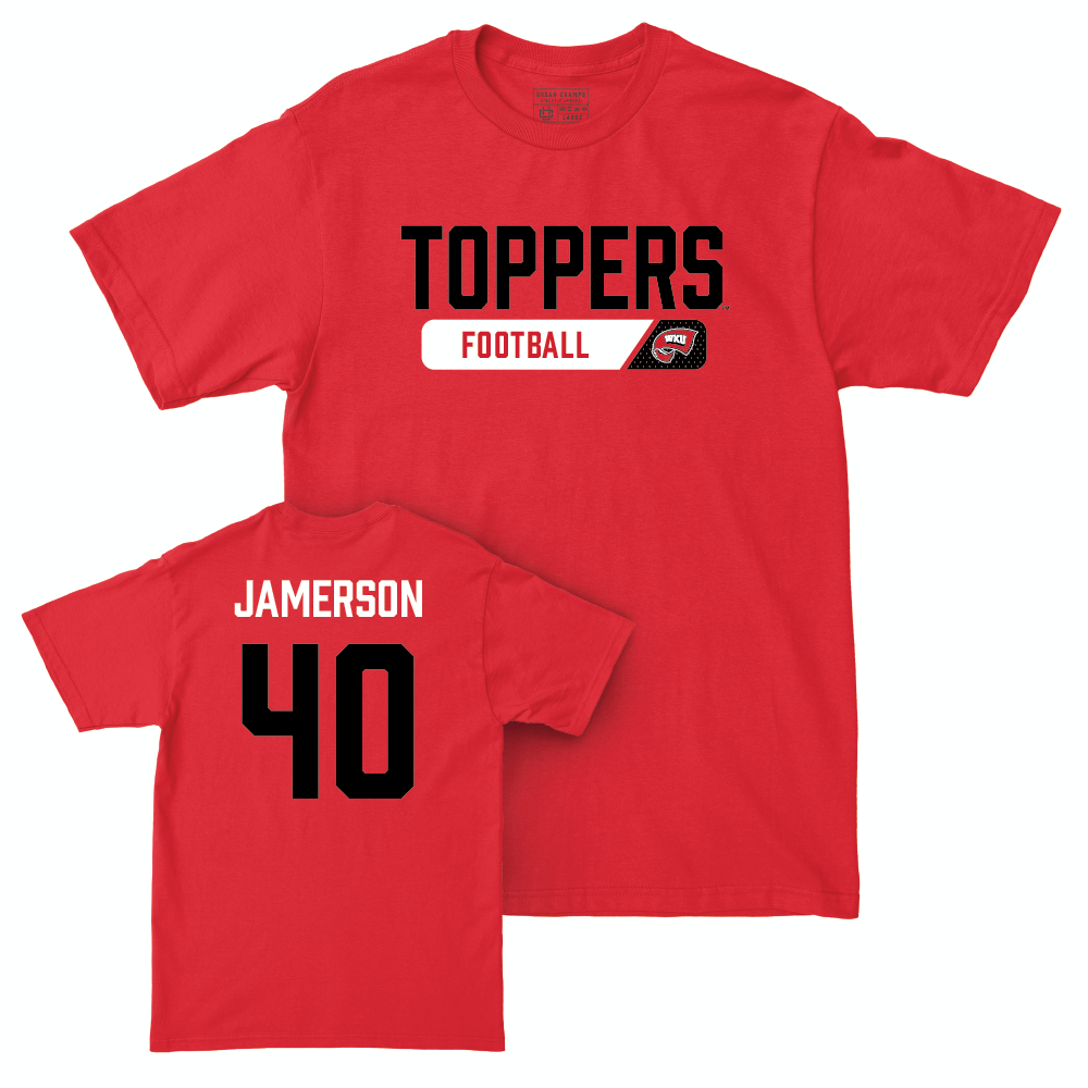 WKU Football Red Staple Tee - Reid Jamerson | #40 Small