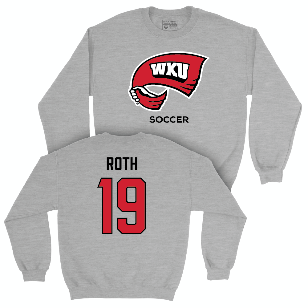 WKU Women's Soccer Sport Grey Classic Crew - Rebecca Roth | #19 Small