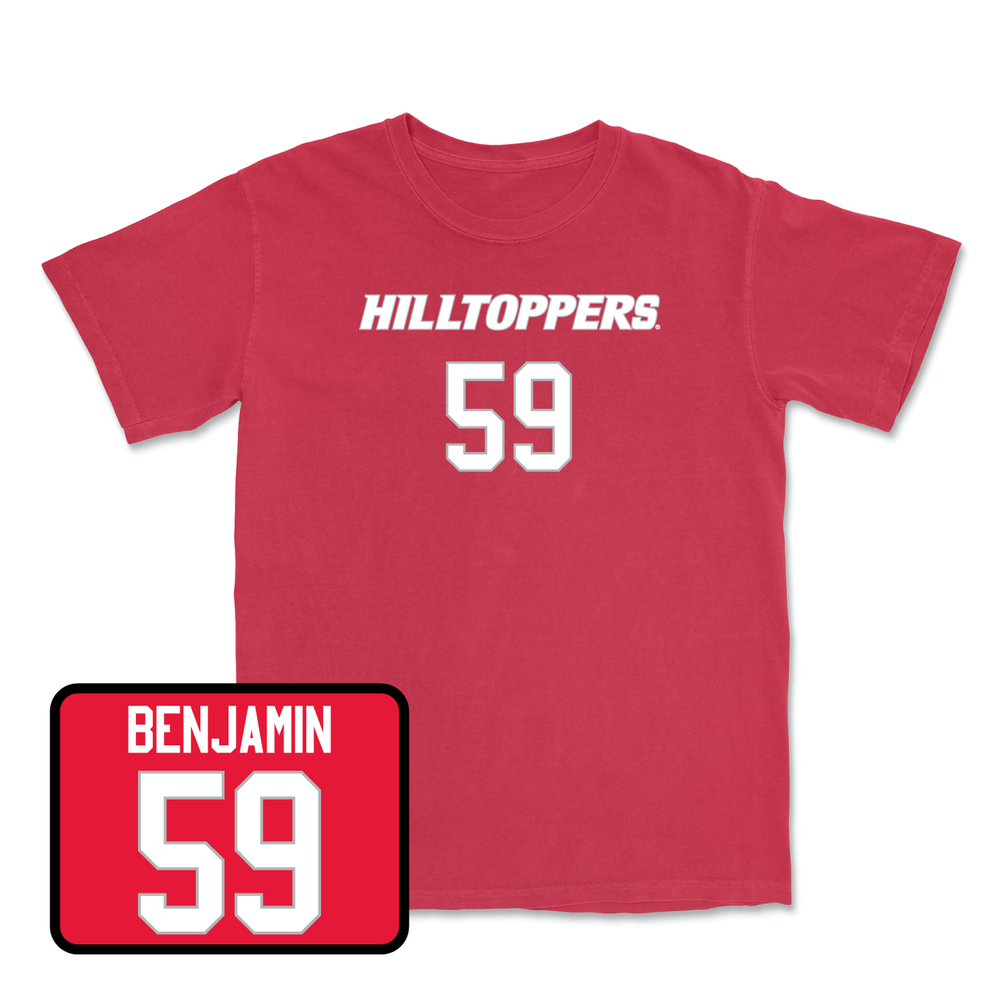 Red Football Hilltoppers Player Tee 7 Medium / Sebastian Benjamin | #59
