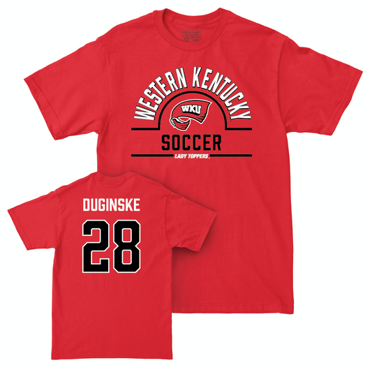 WKU Women's Soccer Red Arch Tee - Sarah Duginske | #28 Small