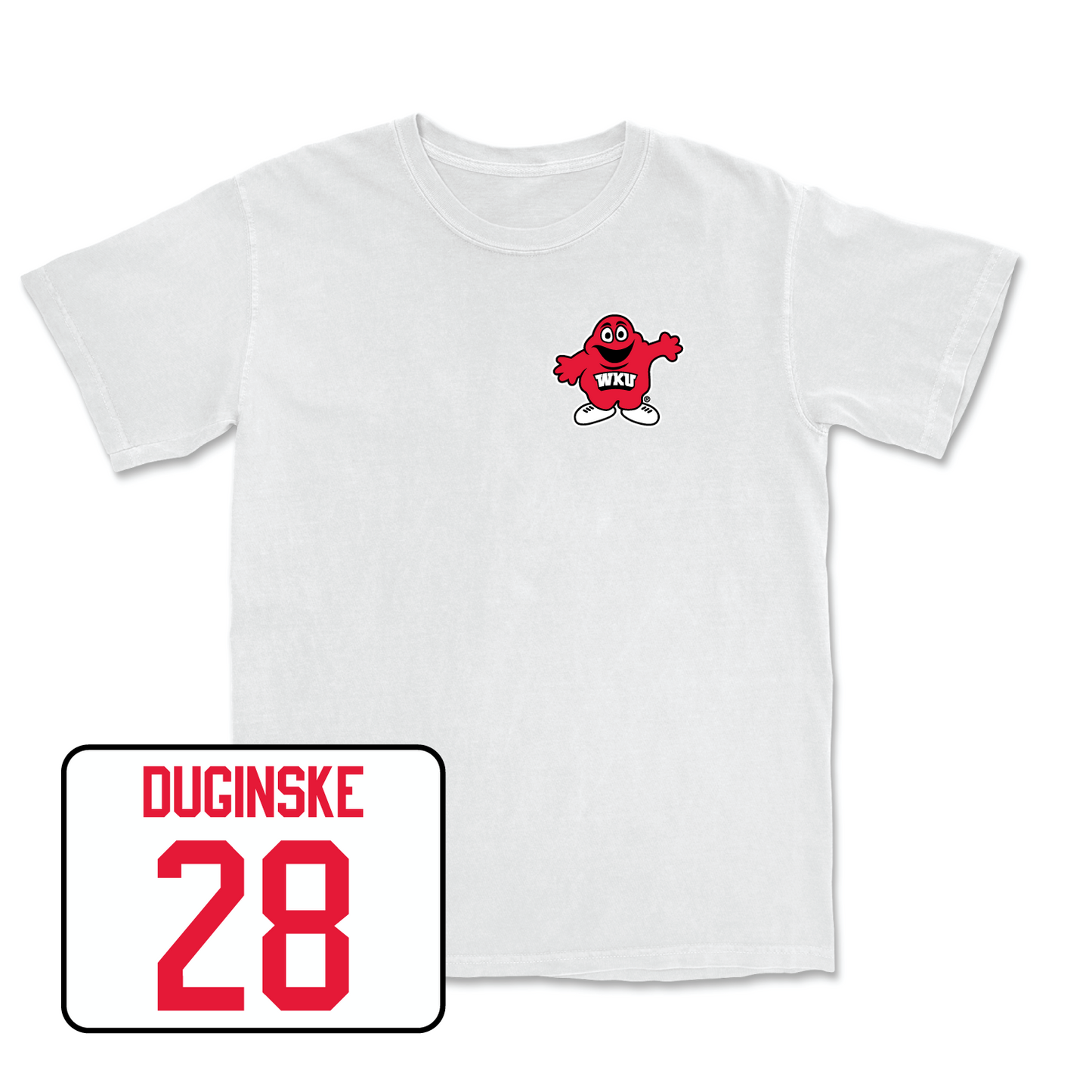 White Women's Soccer Big Red Comfort Colors Tee 3 Youth Large / Sarah Duginske | #28