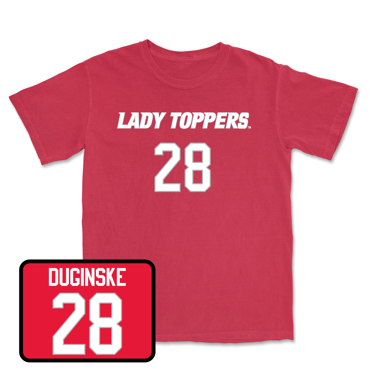 Red Women's Soccer Lady Toppers Player Tee 3 Youth Medium / Sarah Duginske | #28
