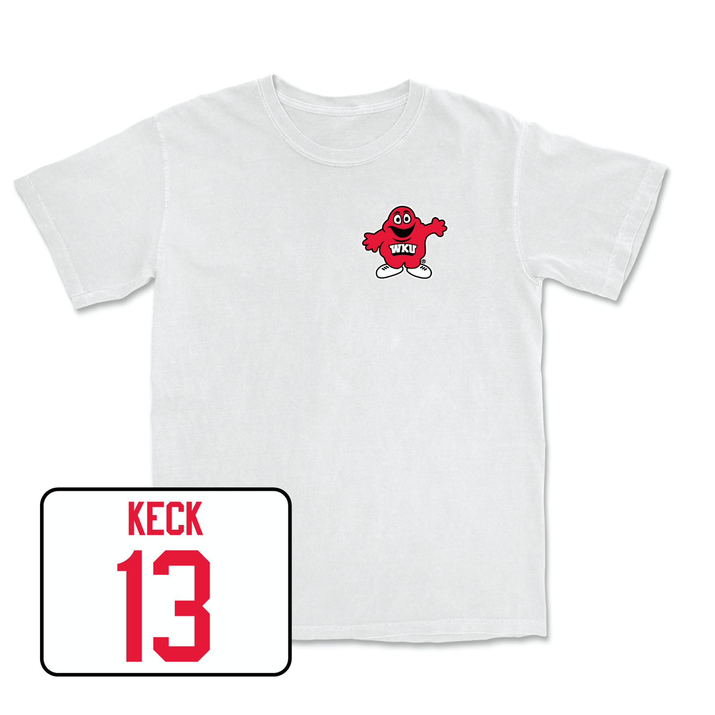 White Women's Volleyball Big Red Comfort Colors Tee Small / Shannon Keck | #13