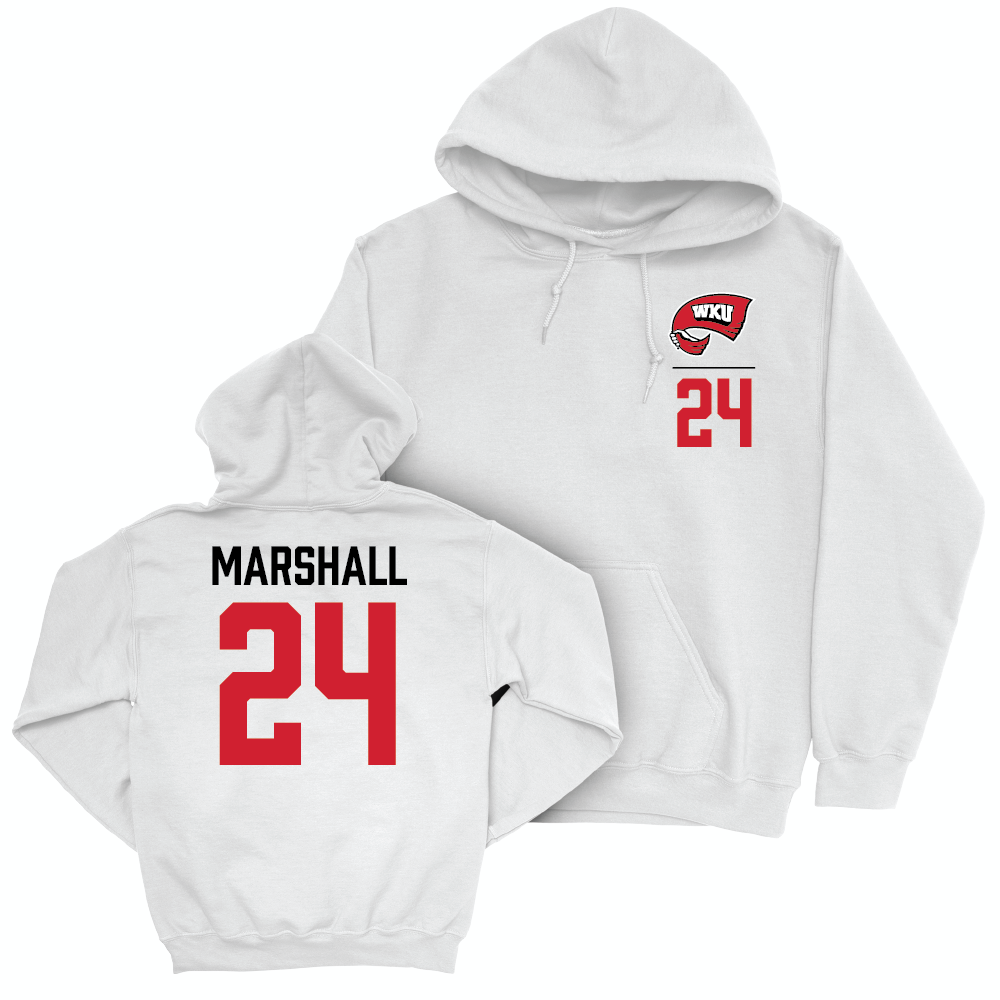 WKU Men's Basketball White Logo Hoodie - Tyrone Marshall | #24 Small