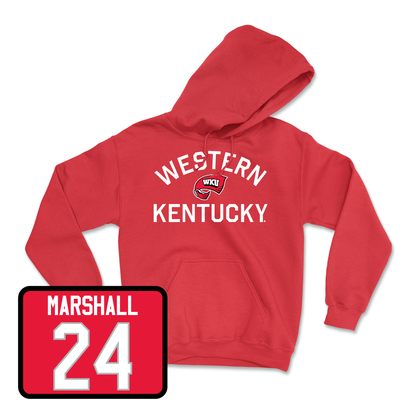 Red Men's Basketball Towel Hoodie Youth Large / Tyrone Marshall | #24