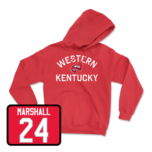 Red Men's Basketball Towel Hoodie Youth Small / Tyrone Marshall | #24