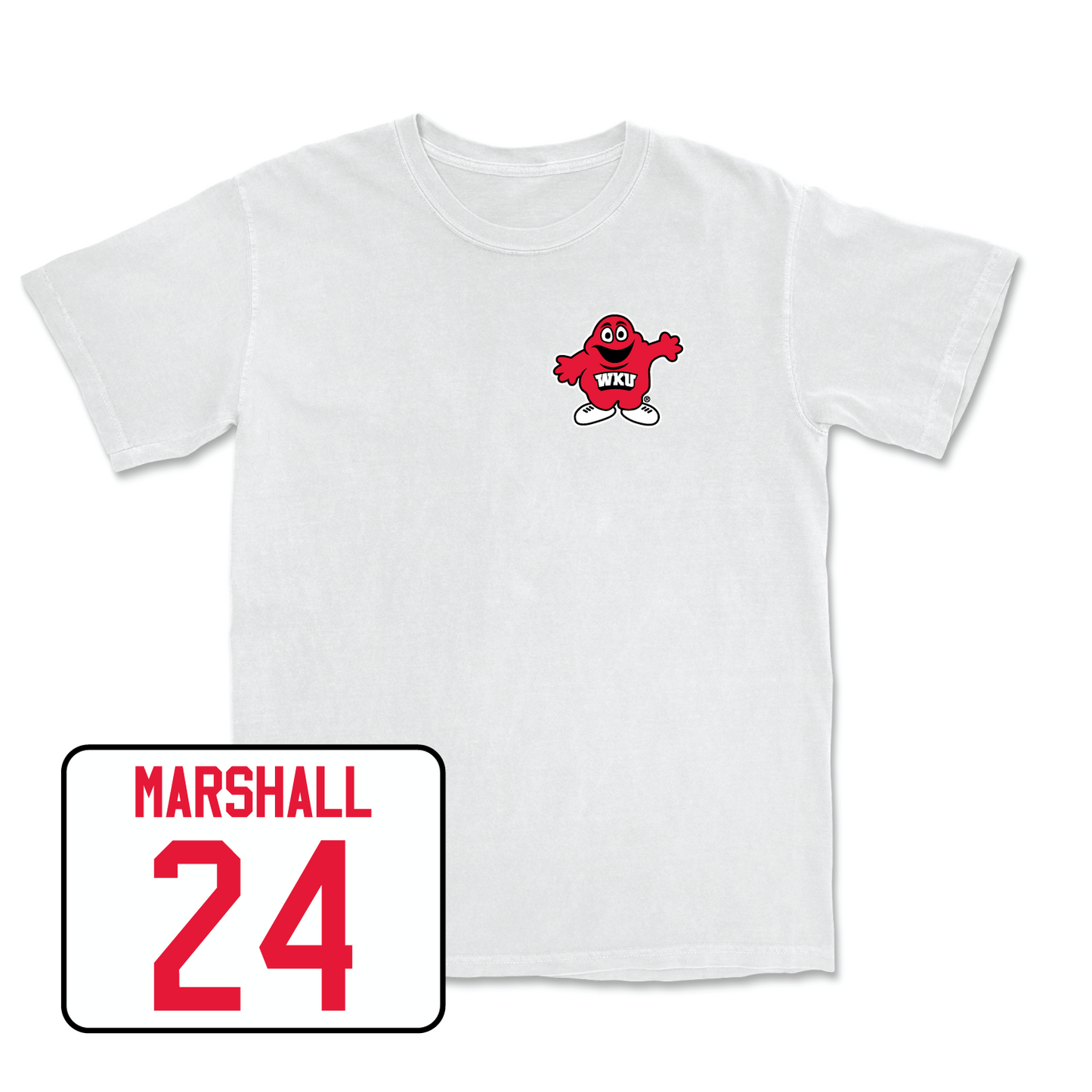 White Men's Basketball Big Red Comfort Colors Tee Small / Tyrone Marshall | #24
