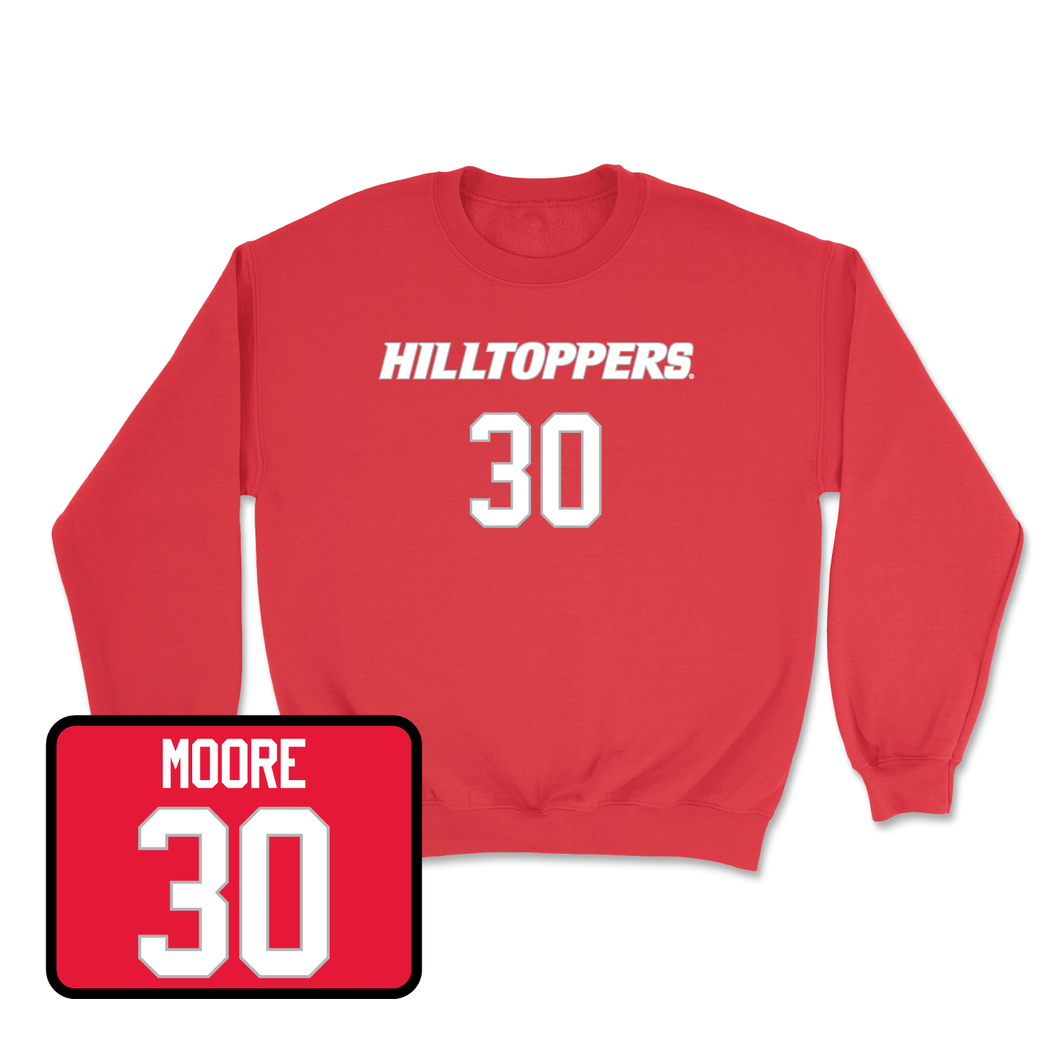 Red Men's Basketball Hilltoppers Player Crew Small / Teagan Moore | #30