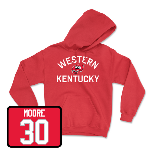 Red Men's Basketball Towel Hoodie Youth Small / Teagan Moore | #30