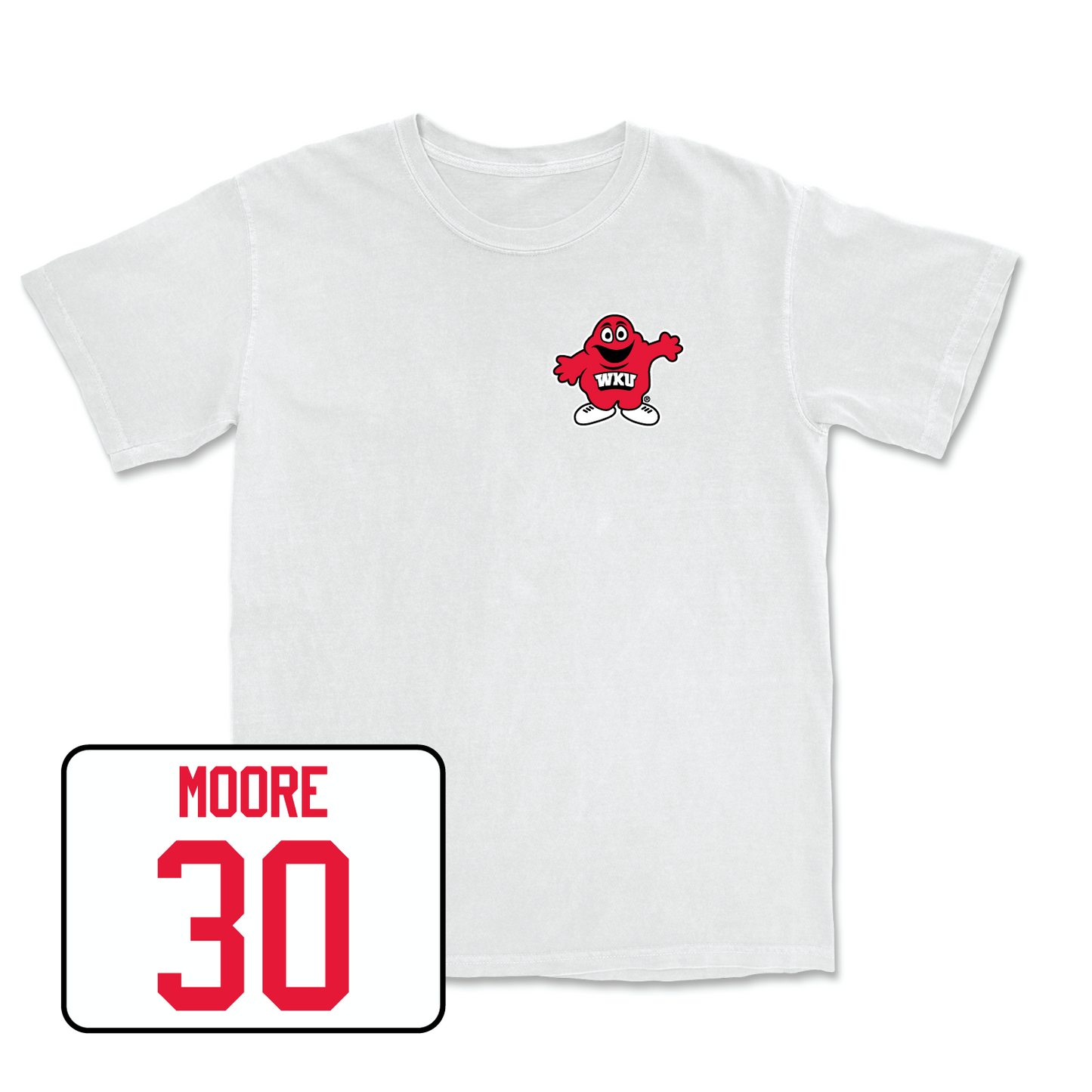 White Men's Basketball Big Red Comfort Colors Tee Small / Teagan Moore | #30
