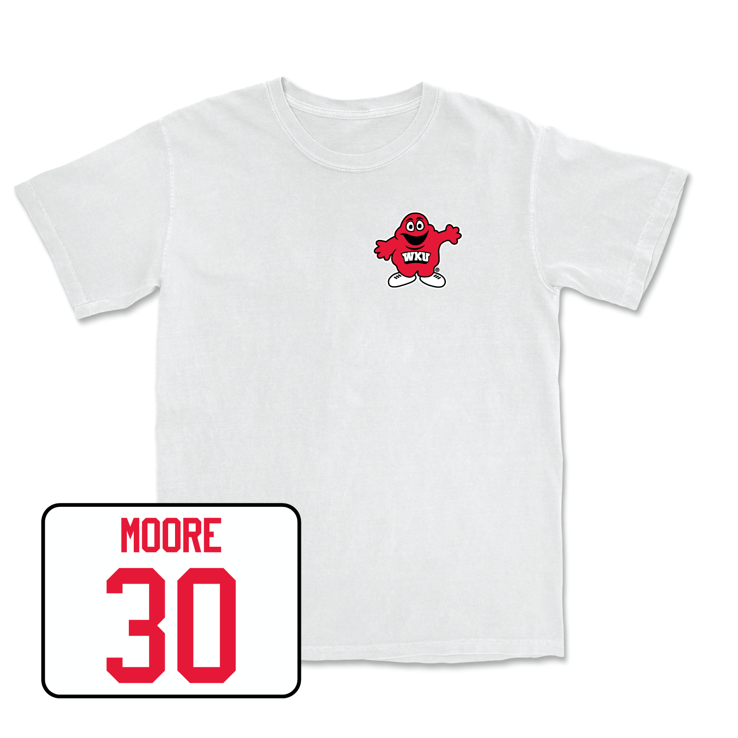 White Men's Basketball Big Red Comfort Colors Tee Youth Large / Teagan Moore | #30