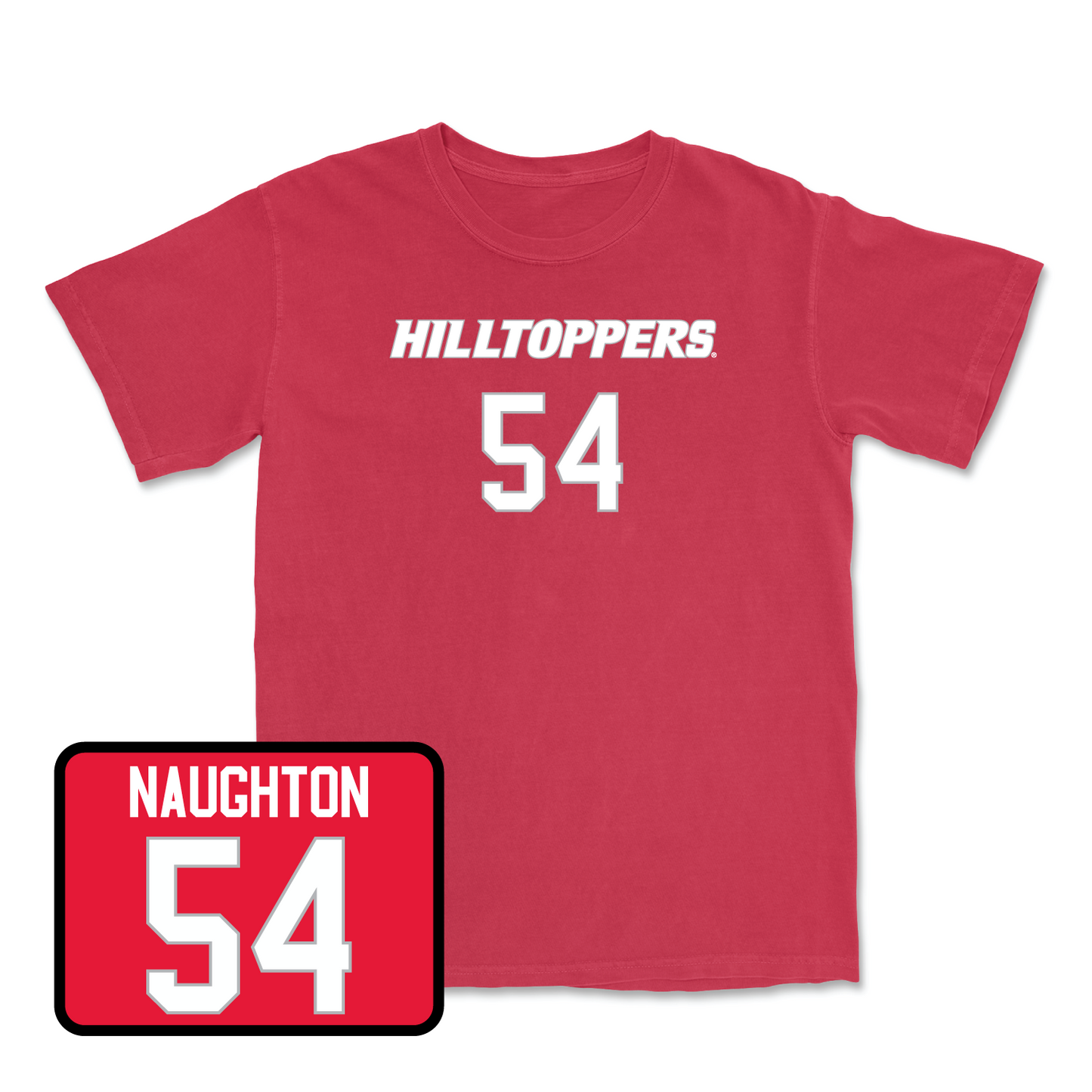Red Football Hilltoppers Player Tee 7 Medium / Trey Naughton | #54