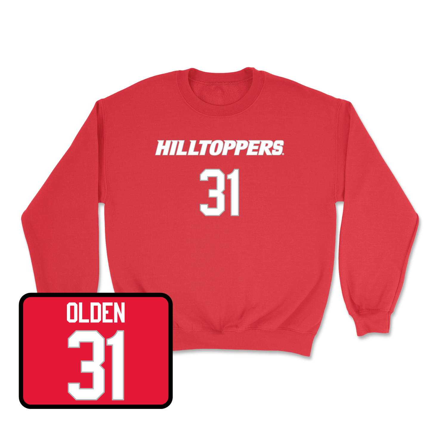 Red Men's Basketball Hilltoppers Player Crew 4X-Large / Tyler Olden | #31