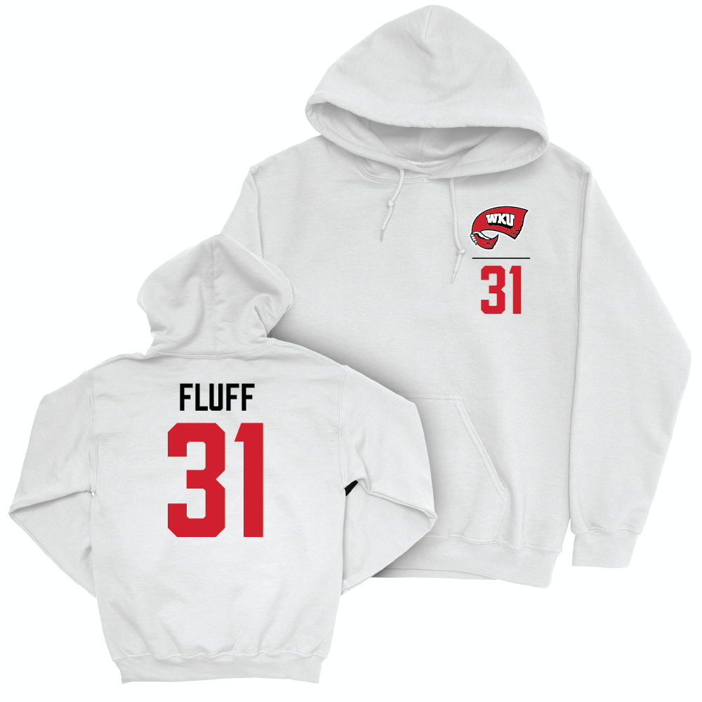 WKU Men's Basketball White Logo Hoodie - Tyler Olden "Fluff" | #31 Small