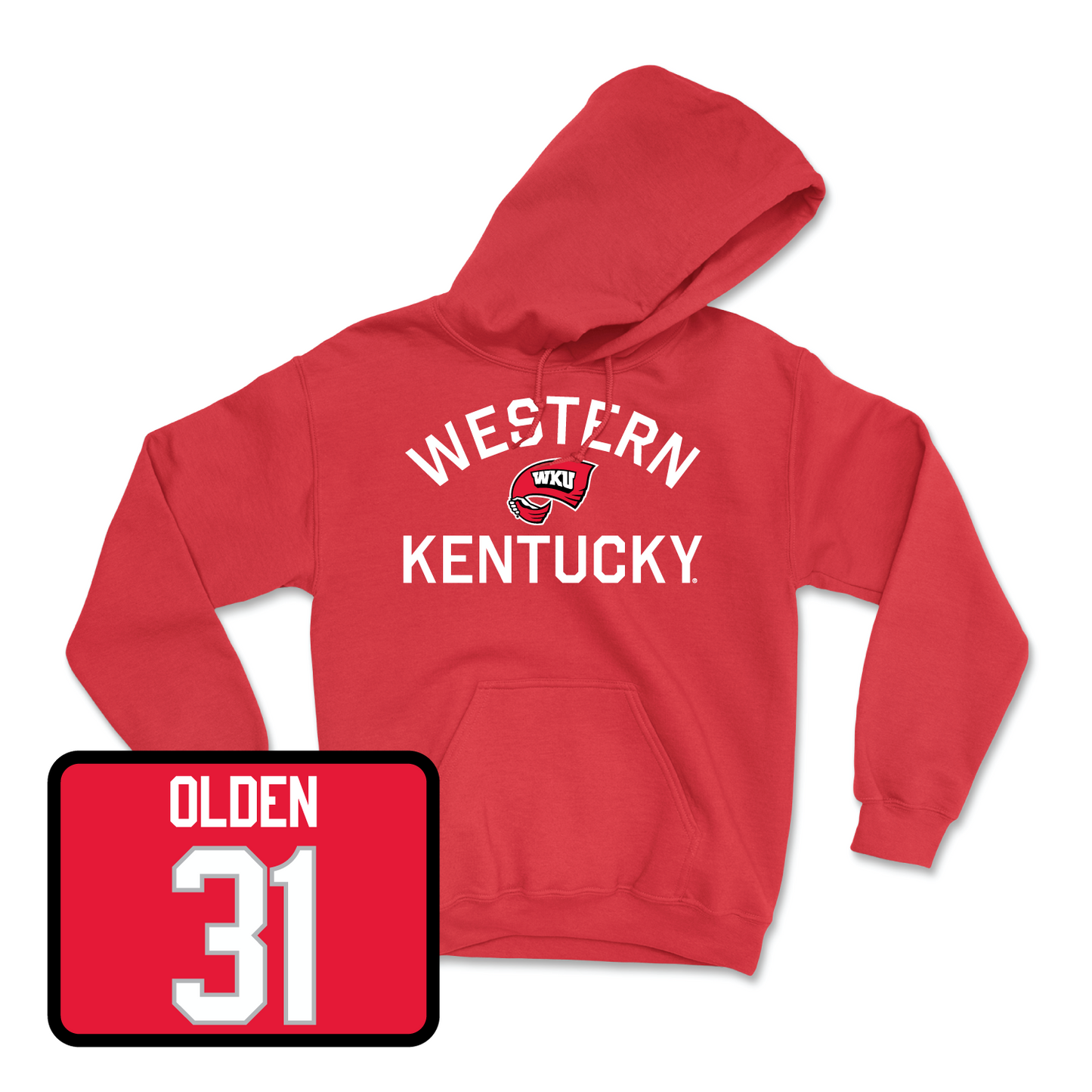 Red Men's Basketball Towel Hoodie Youth Small / Tyler Olden | #31