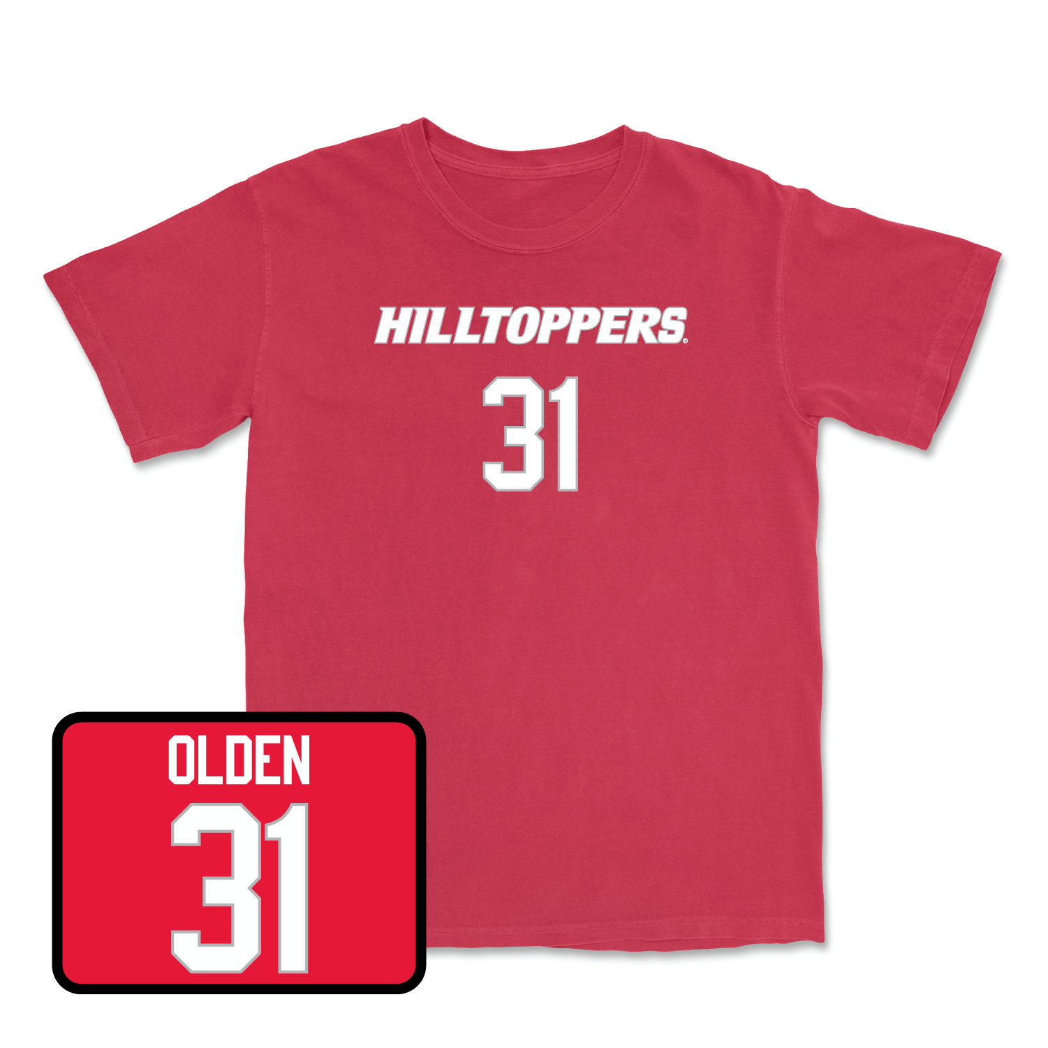 Red Men's Basketball Hilltoppers Player Tee Youth Medium / Tyler Olden | #31