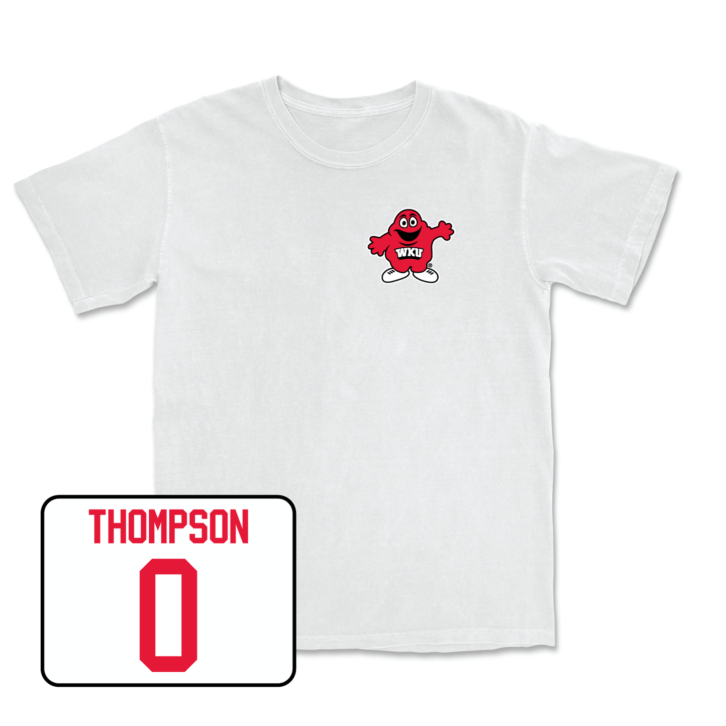 White Football Big Red Comfort Colors Tee 7 Small / Terrion Thompson | #0