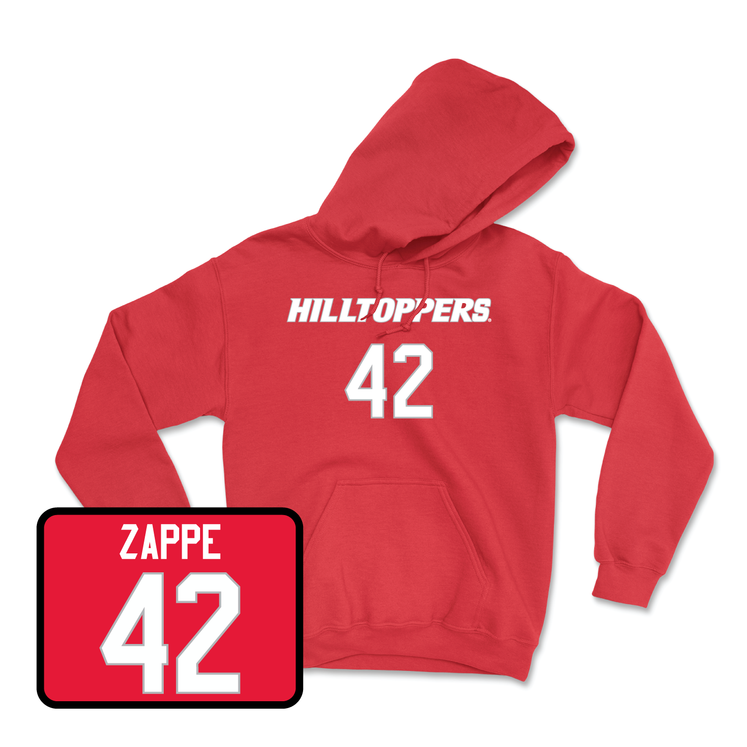 Red Football Hilltoppers Player Hoodie 7 Youth Small / Trent Zappe | #42