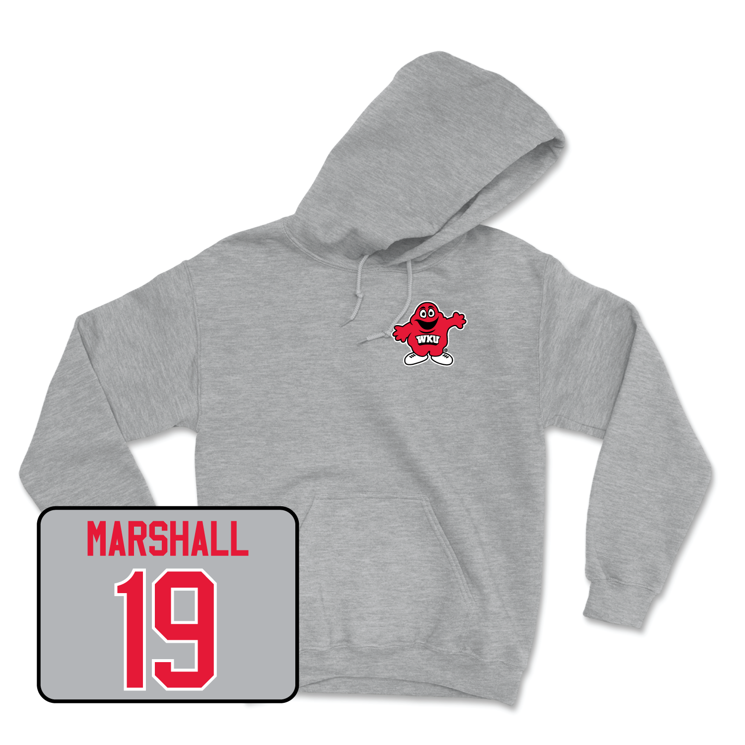 Sport Grey Football Big Red Hoodie 7 2X-Large / Virgil Marshall | #19