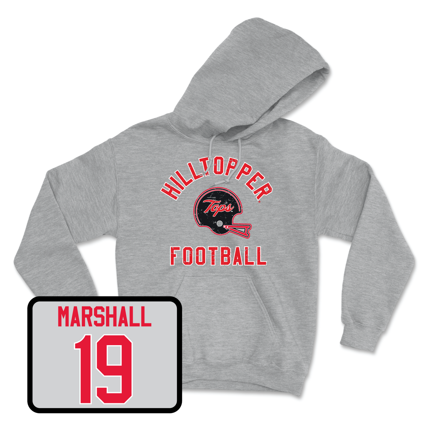 Sport Grey Football Football Helmet Hoodie 7 Large / Virgil Marshall | #19