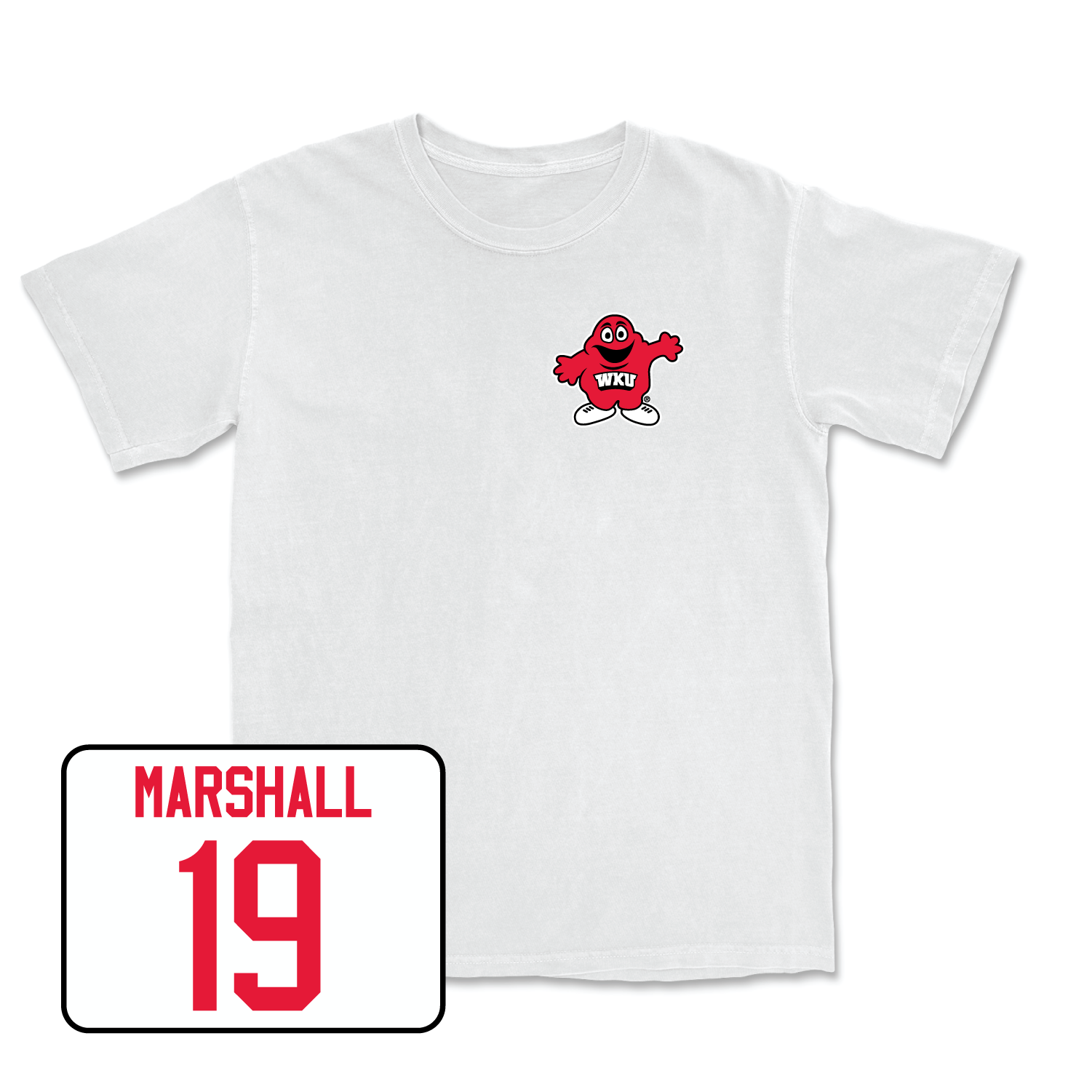 White Football Big Red Comfort Colors Tee 7 Large / Virgil Marshall | #19