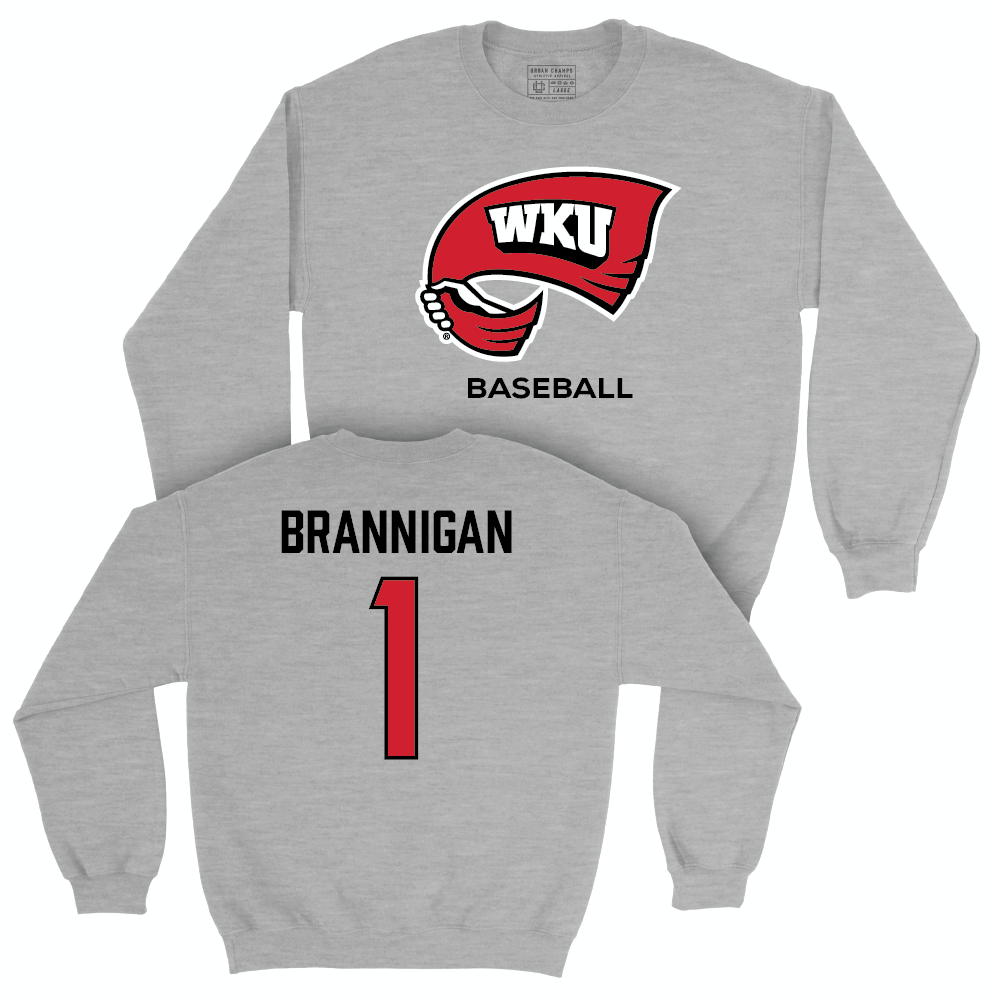 WKU Baseball Sport Grey Classic Crew - Zayd Brannigan | #1 Small