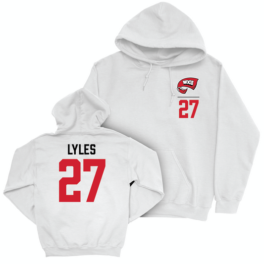 WKU Baseball White Logo Hoodie - Zach Lyles | #27 Small