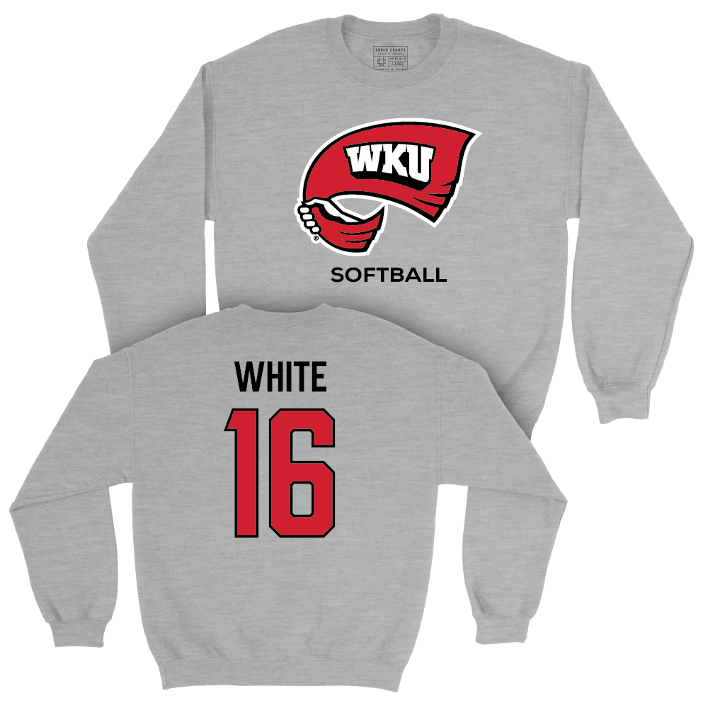 WKU Softball Sport Grey Classic Crew - Annie White | #16