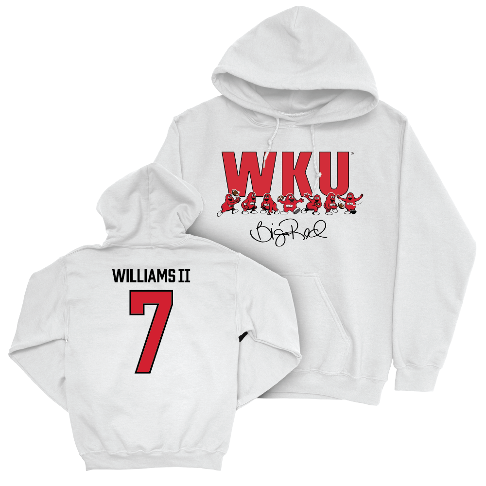 WKU Football White Big Red Signature Drop Hoodie  - Demarko Williams II