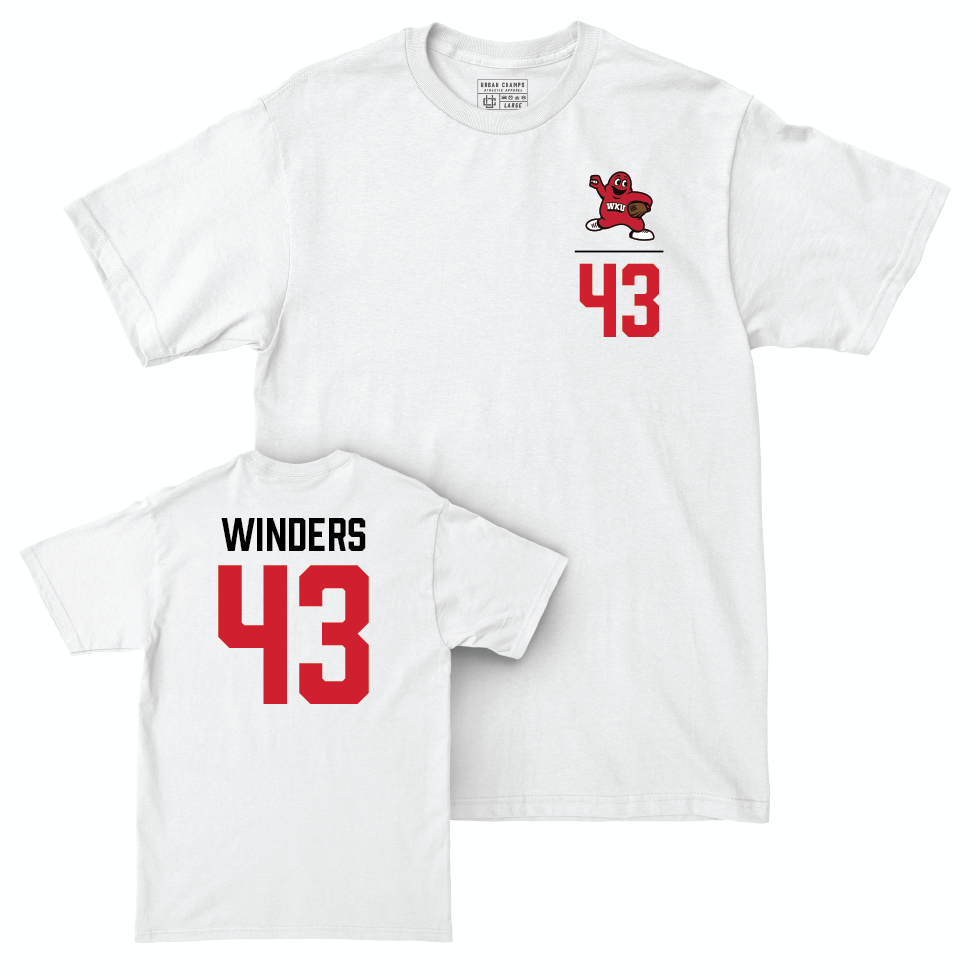 WKU Baseball White Big Red Comfort Colors Tee  - Max Winders